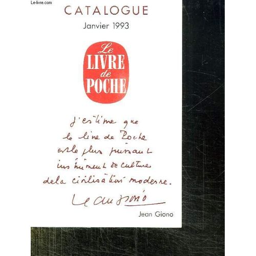 Catalogue Janvier 1993. Le Livre De Poche.