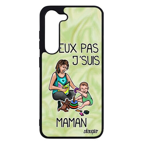 Coque Samsung Galaxy S23 Silicone J'peux Pas J'suis Maman Noir Drole Jpeux Parent Smartphone Texte Je Bd Vert Cadeau Fete Des Meres
