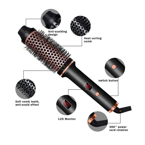 3in1 Ionic Hair Curler Straightener Professionnel Fer À Friser Chauffé Brosse Coiffante Anti-Brûlure