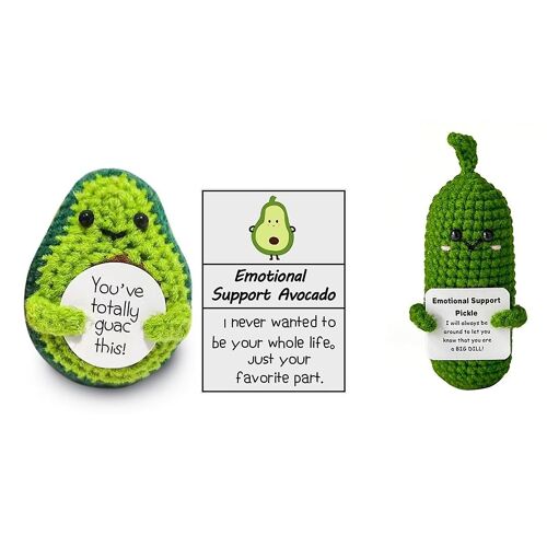 Mini Funny Positive Potato Cucumber, Handmade Emotional Support Crochet Potatoes Knitted Wool Doll