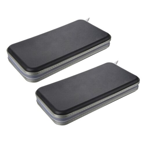 2x 80 Disc Album Cd Dvd Carry Cover Case Wallet Storage Holder Bag Hard Box - Black