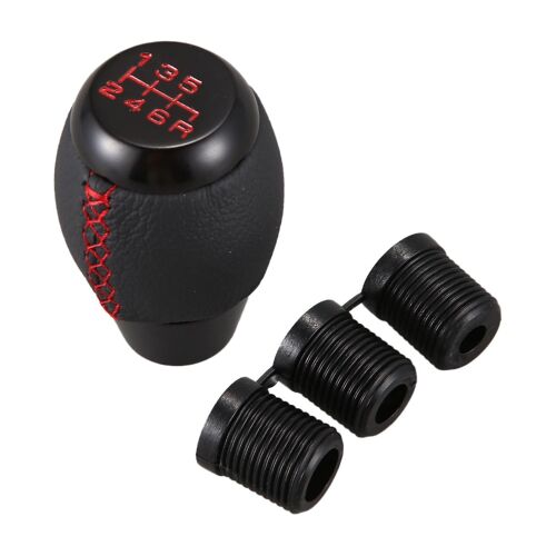 6 Speed Manual Red Stitching Black Leather Gear Shift Knob For Ep3 Si