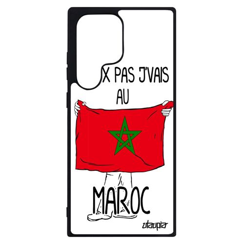 Coque silicone pour S23 Ultra j'peux pas j'vais au maroc foot caoutchouc coupe du monde basket football noir humour Samsung galaxy