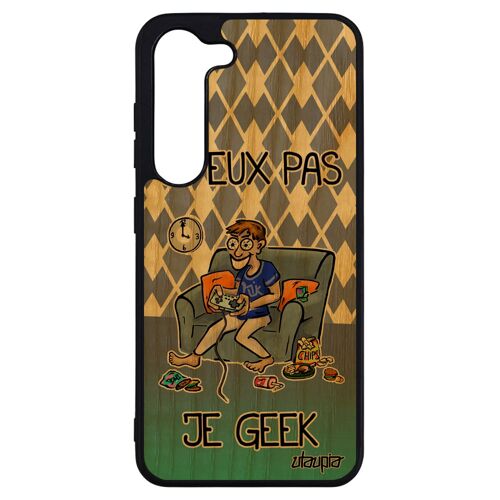 Coque J'peux Pas Je Geek Samsung S23+ Plus En Bois Silicone Case Play Jeux Video Gamer De Protection Comique Bande Dessinée Galaxy