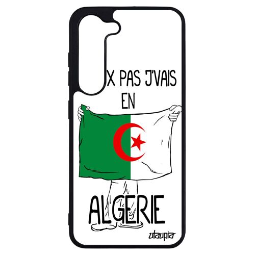 Coque j'peux pas j'vais en algerie S23+ Plus silicone foot football CAN dessin noir Coupe d'afrique coupe du monde de Samsung galaxy