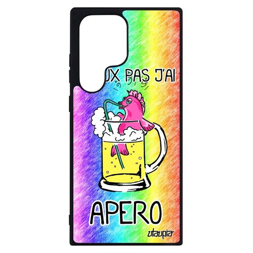 Coque jpeux pas j'ai apero Samsung Galaxy S23 Ultra en silicone telephone comique Vert etui biere bourré drole humour antichoc 4G
