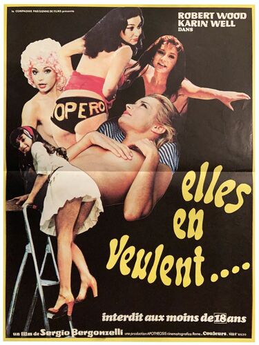 Elles En Veulent - Véritable Affiche De Cinéma Pliée - Format 40x60 Cm - De Sergio Bergonzelli Avec Karin Well, Robert Wood - 1975