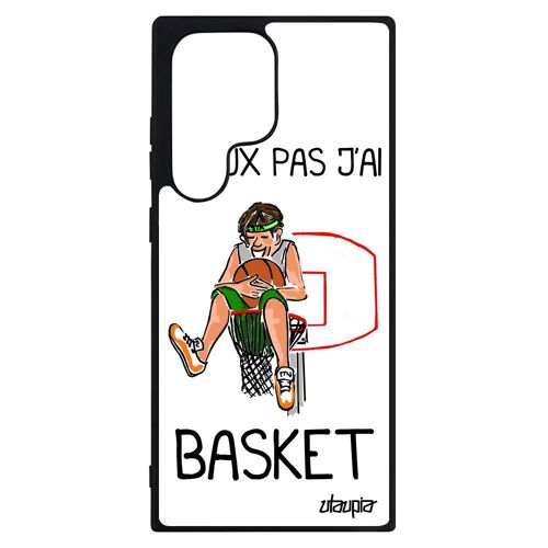 Coque Silicone J'peux Pas J'ai Basketball Samsung S23 Ultra Balle De Aluminium Pas Cher Souple Comique Case Antichoc Humour Galaxy