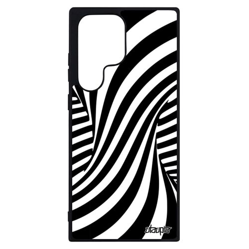 Coque En Silicone Pour Samsung Galaxy S23 Ultra Illusion D'optique Effet 3d Portable Bicolore Magie Noir Design Noir Et Blanc 4g Tpu