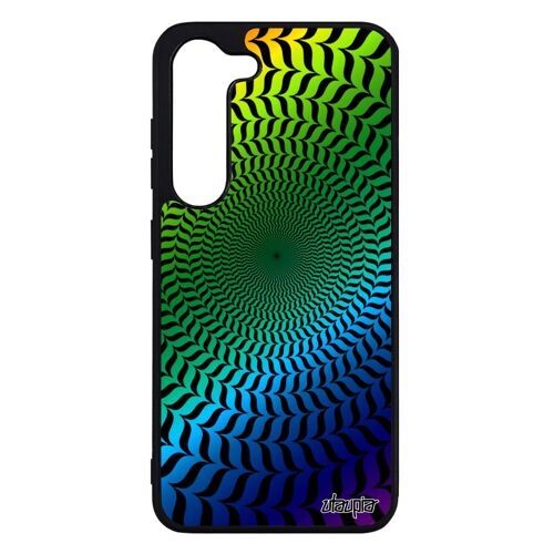 Coque Silicone Samsung Galaxy S23 Illusion D'optique Antichoc Cercle Mirage Gay Pride Smartphone Rond Multicolore Effet Art Visuel