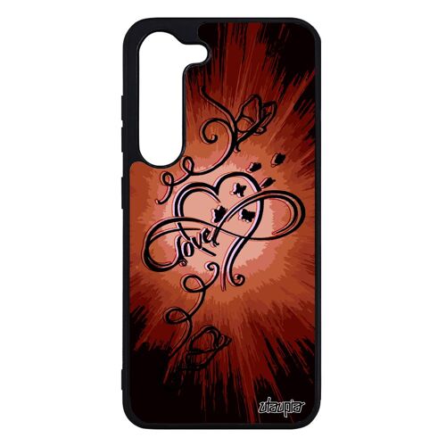 Coque Silicone Infini Love Samsung Galaxy S23 Fantaisie Unique Sans Fin Orange Noir Peinture Espoir Smartphone Coeur Dessin Etui De
