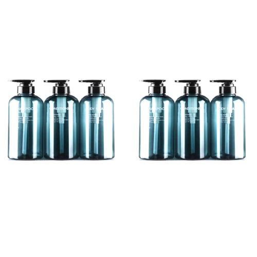 6Pcs Soap Dispenser Bottle Bathroom Shampoo Bottle -Capacity Press Type Lotion Body Soap Empty Bott