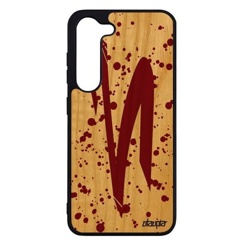 Coque bois Signe du zodiaque belier pour Samsung Galaxy S23 silicone tache d'encre dessin antichoc Rouge homme calligraphie univers