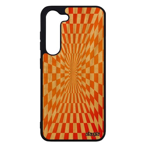 Coque Bois Naturel Illusion D'optique Samsung Galaxy S23 Silicone Carre Dégradé Graphique Portable Geometrique Housse Dessin 4g De