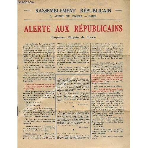Alerte Aux Republicains - Francais Sauvez La Republique ....