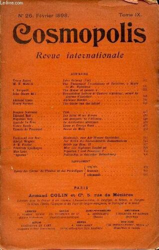 Cosmopolis / N° 26 - Fevrier 1898  - Tome Ix.