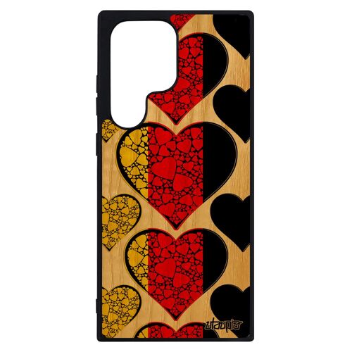Coque Antichoc Samsung Galaxy S23 Ultra Bois Silicone Drapeau Allemagne Allemand Jeux Olympiques 4g Football Sm-S918b Motif I Love