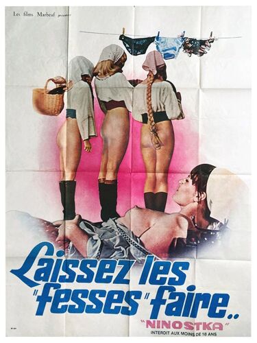 Laissez Les Fesses Faire (Ninostka / Ninotchka) - Véritable Affiche De Cinéma Pliée - Format 120x160 Cm - De Claus Tinney Avec Elma Karbowa, Britt Corvin, Kristina Wanka, Elisabeth Volkmann - 1974