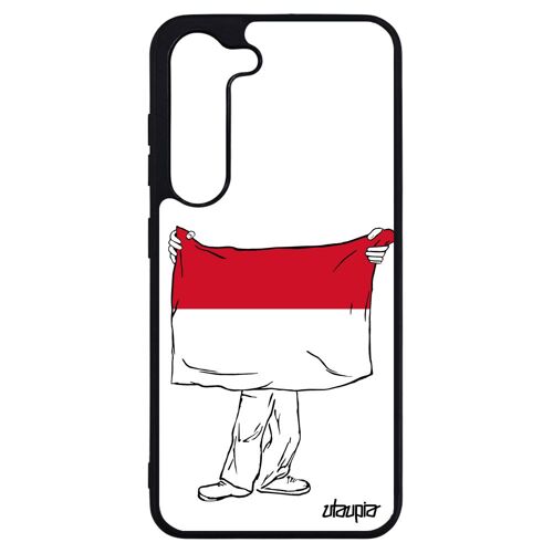 Coque Pour S23+ Plus Silicone Drapeau Monaco Monegasque De Protection Smartphone Portable Basket Foot Made In France Samsung Galaxy
