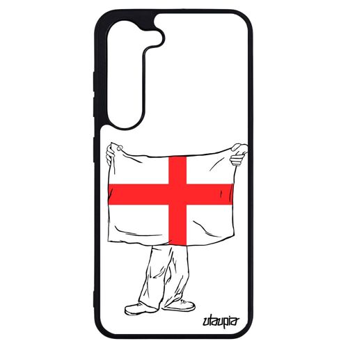 Coque S23+ Plus Silicone Drapeau Angleterre Anglais Rugby Euro Grande Bretagne Foot Uk Football Dessin Coupe D'europe Samsung Galaxy