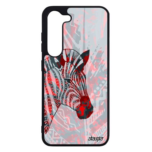 Coque Samsung Galaxy S23 silicone zebre plume Rouge design rigide case TPU noir et blanc savane cheval ethnique couleur multicolore