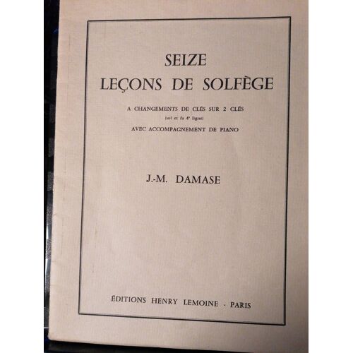 Jm Damase 16 Leçons De Solfège