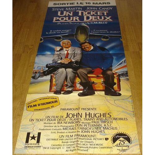 Un Ticket Pour Deux - Pré Affiche Originale De Cinéma - Format 60x160 Cm - Un Film De John Hughes Avec Steve Martin, John Candy, Laila Robins, Michael Mckean, Kevin Bacon - Année 1987