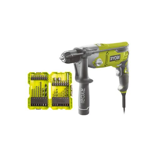 Pack RYOBI Perceuse à percussion RPD1010K - 1010W - Coffret 32 accessoires - RAK32DDMIX