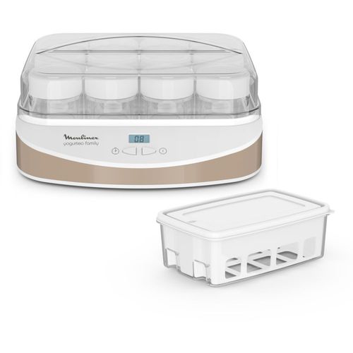 MOULINEX Yaourtière 12 pots de yaourt 200 ml + Bac à fromage blanc 1 L YG233A10