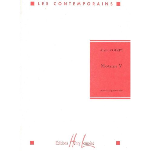 Voirpy Alain Motum V Pour Sax Alto Solo