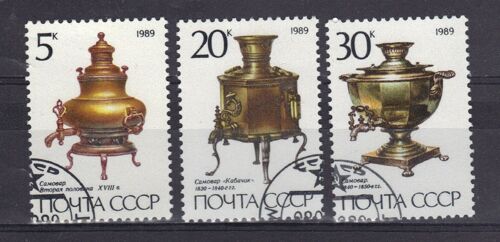 Russie 1989 : Samovars Russes - Série De 3 Timbres Oblitérés