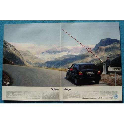 Publicité Papier - Voiture Volkswagen Golf G.L. A.M. 90 De 1989