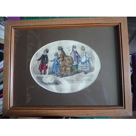 Gravures Périodique D'époque Journal Des Demoiselles Encadrée