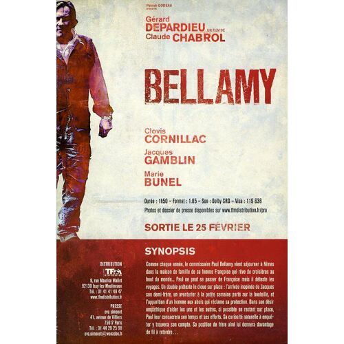 Bellamy, Synopsis Dépliant, Claude Chabrol, Avec Gérard Depardieu, Clovis Cornillac, Jacques Gamblin