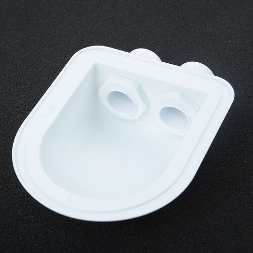 Boîte De Glande D'Entrée De Fil De Toit À Double Trou Blanc Pour Camping Car, Caravane, Camping Car, Bateau, Yacht, Pratique À Utiliser 9109-May14A02838