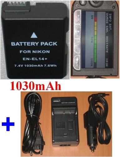 Chargeur + Batterie Pour NIKON  **INFOCHIP** EN-EL14 ENEL14, Coolpix D5100 D3100 D3200 P7100 P7000 D