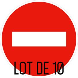 Panneau De Sens Interdit - Autocollant Vinyl Waterproof - Diamètre De 200 Mm (Lot Lot De 10)