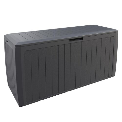 Coffre De Jardin Rangement Anthracite 116cm X 47cm X 60cm