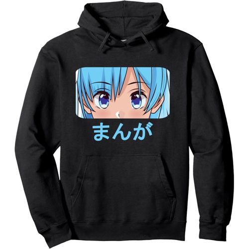 Kalanka-Anime Girl Fille Bleu, Face Manga, Kawaii Japonais Drôle Sweat À Capuche