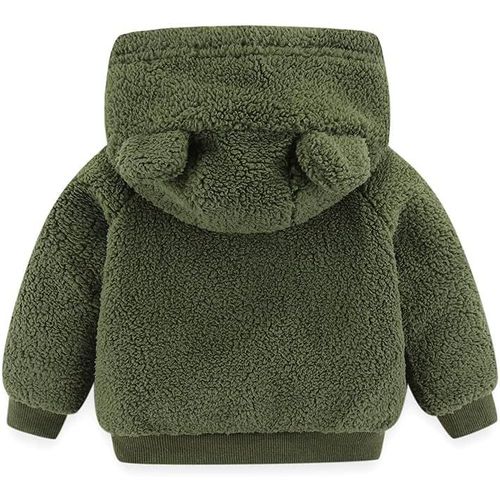 Kalanka-Bébé Garçons Filles Dessin Animé Polaire Veste À Capuche Manteau Avec Oreilles Chaud Vêtements D'extérieur Manteau Zip Up Manteau