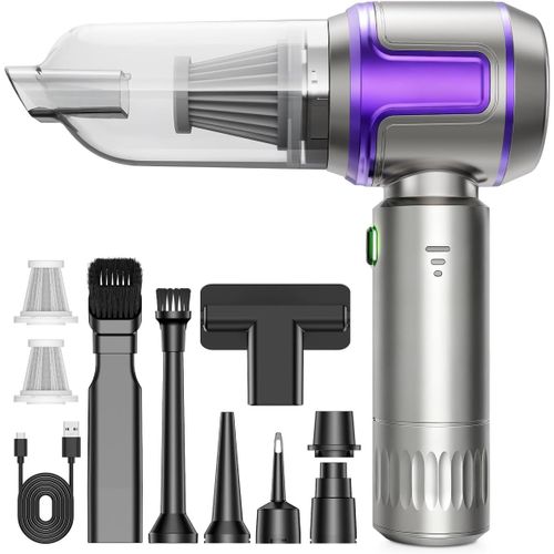 Kalanka-Aspirateur À Main, 26000pa Aspirateur Voiture Sans Fil Puissant, 220000 Tr/Min Moteur Sans Balai, 4 En 1 Niveaux Réglables Pour Poils D'animaux, Voiture, Maison, Violet