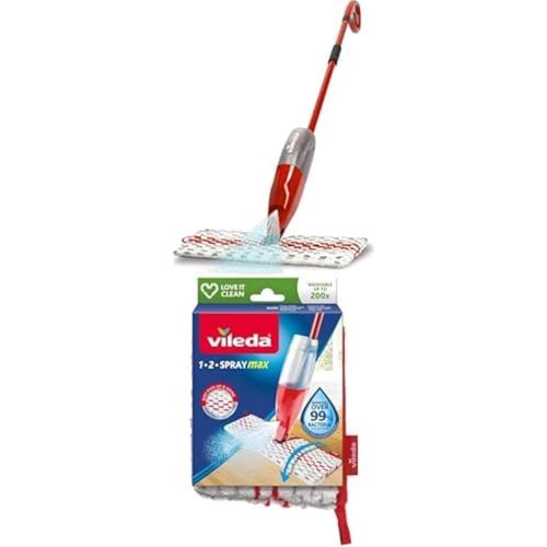 KALANKA-Balai 1-2 Spray Max 650 ML, Balai Microfibre avec pulvérisateur, Balai sans Seau & 2en1 Recharge Microfibres pour Balai Spray Max, Blanc, 1 Unité