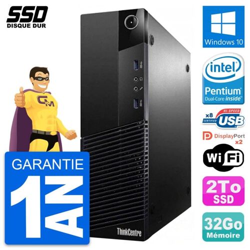 PC Lenovo ThinkCentre M83 SFF Intel G3220 RAM 32Go SSD 2To Windows 10 Wifi