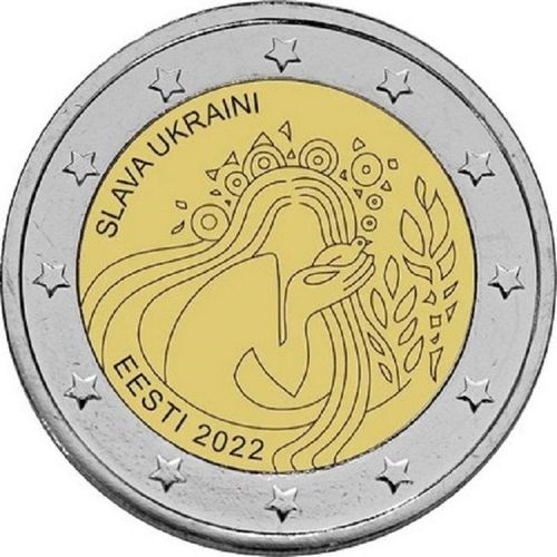 Estonie 2 Euro Estonie 2022 Commemorative Ukraine Et Liberté Sortie Du Rouleau Ukraine Et Liberté