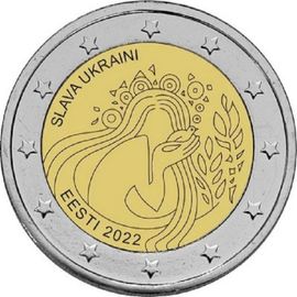 Estonie 2 Euro Estonie 2022 Commemorative Ukraine Et Liberté Sortie Du Rouleau Ukraine Et Liberté