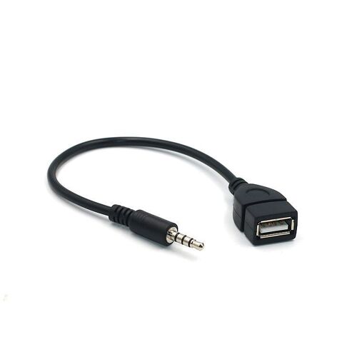 Adaptateur OTG mâle vers USB 2.0 femelle, prise Audio 3.5mm (1/8 pouces), câble convertisseur pour écouter de la musique avec disque U dans votre voiture