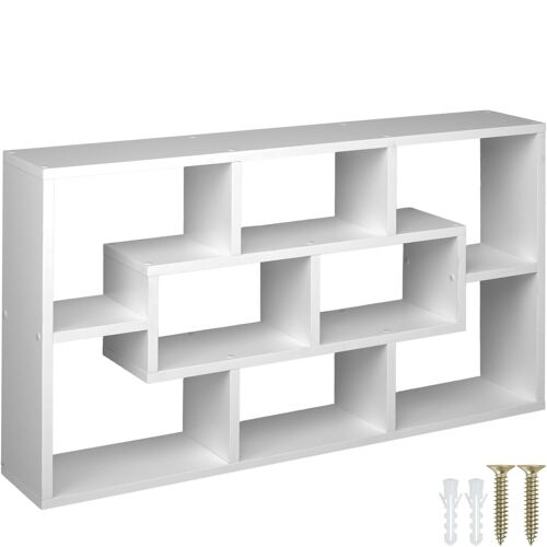Étagère murale Kassandra avec 8 compartiments en Bois MDF - blanc