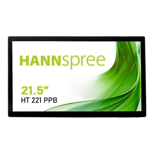 Hannspree HT 221 PPB - Écran LED - 22" (22" visualisable) - écran tactile - 1920 x 1080 Full HD (1080p) @ 60 Hz - VA - 350 cd/m² - 1000:1 - 4 ms - HDMI, VGA, DisplayPort - haut-parleurs - noir