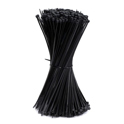 1000 Pièces Collier de Serrage Noir 150 x 3 mm Serre-câbles Électriques Attaches de Câble en Plastique Nylon Autobloquantes Noir