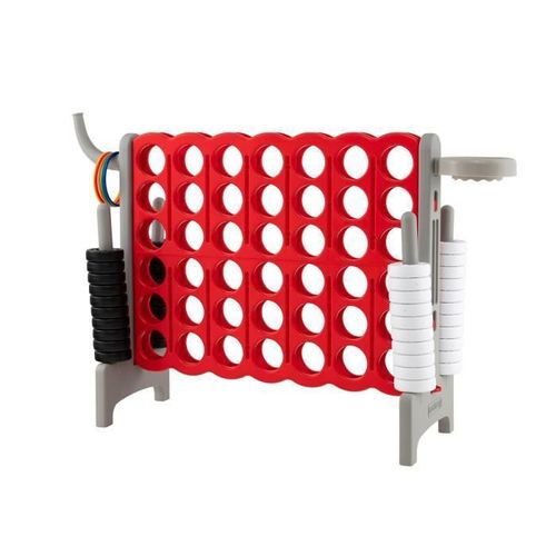 Costway Jeux Puissance 4 Géant Pour Enfants Multifonction 3 En 1 Avec Cerceau De Basket-Ball Jeu D?Anneaux Au Côté 42 Anneaux Gris